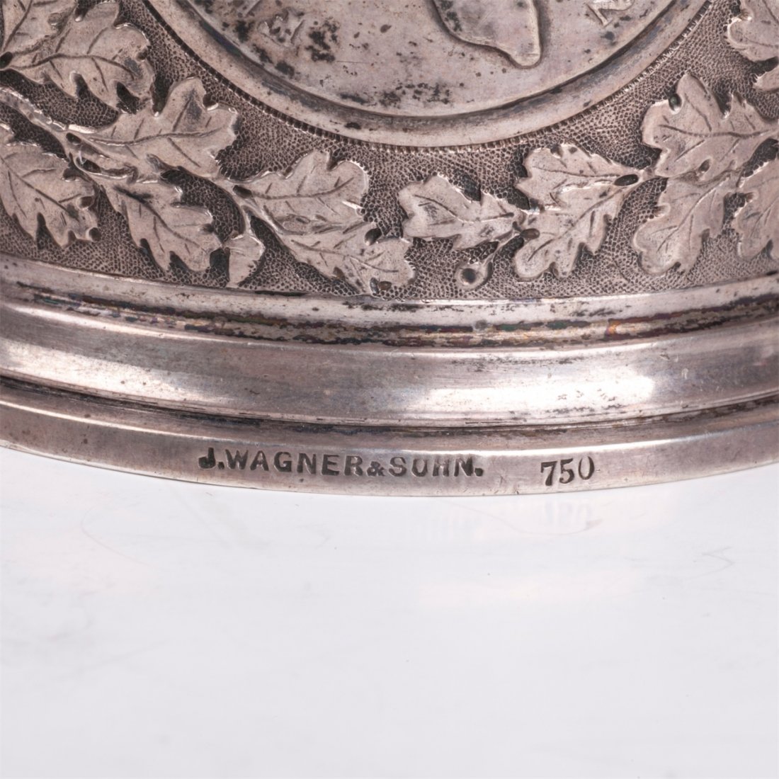 Antique silver goblet enchased with different coins — image 7