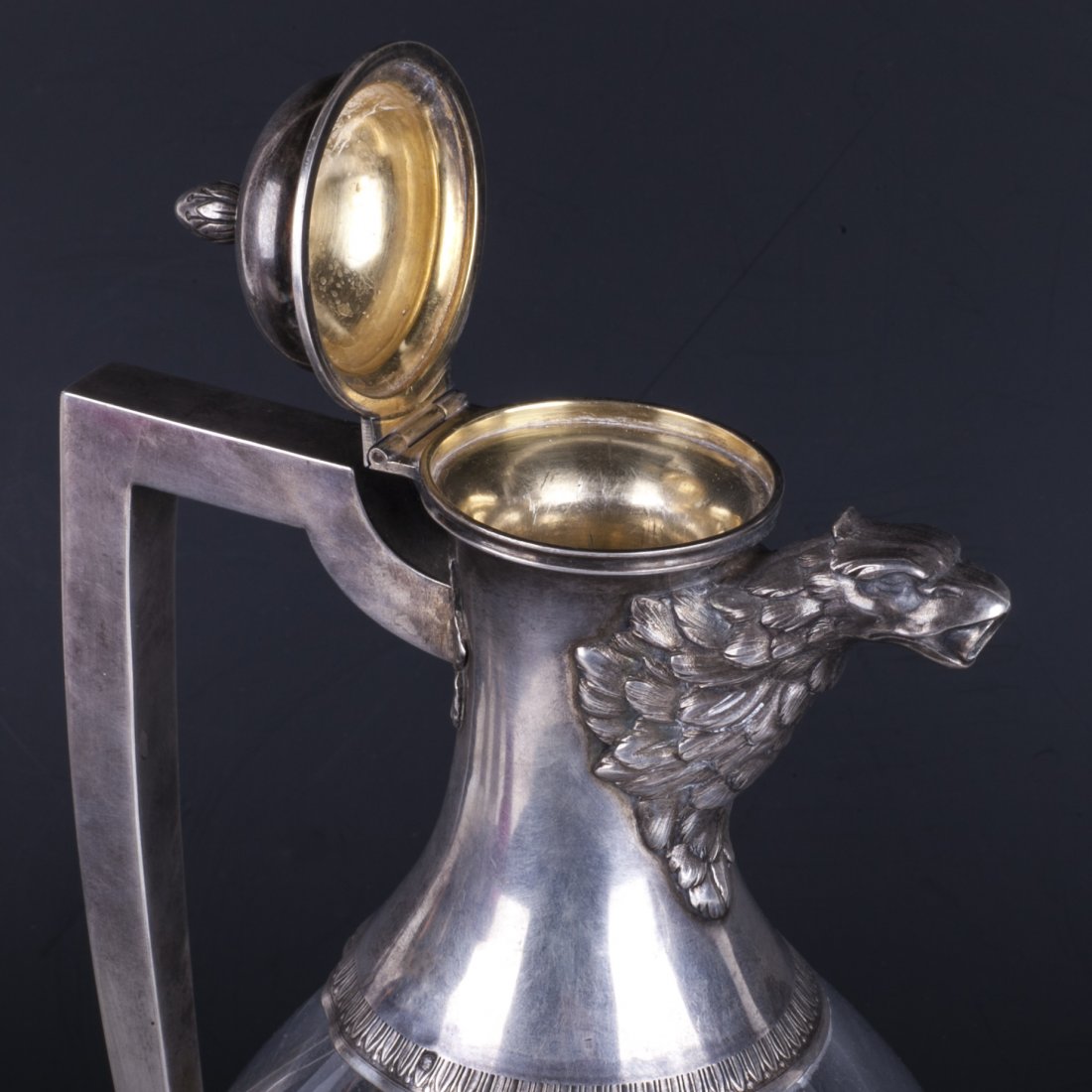 Antique silver water jug — image 2