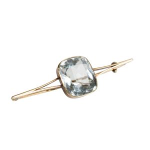 Russian gold aquamarine brooch — image 1