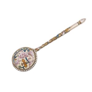 Russian silver jam spoon. Vasilii Semonov. — image 1