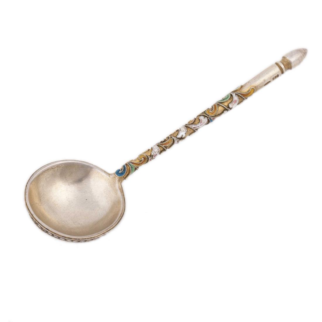 Russian silver jam spoon. Vasilii Semonov. — image 2