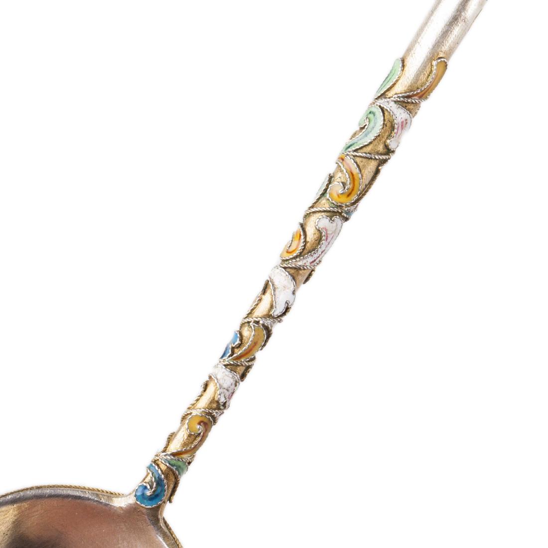 Russian silver jam spoon. Vasilii Semonov. — image 6
