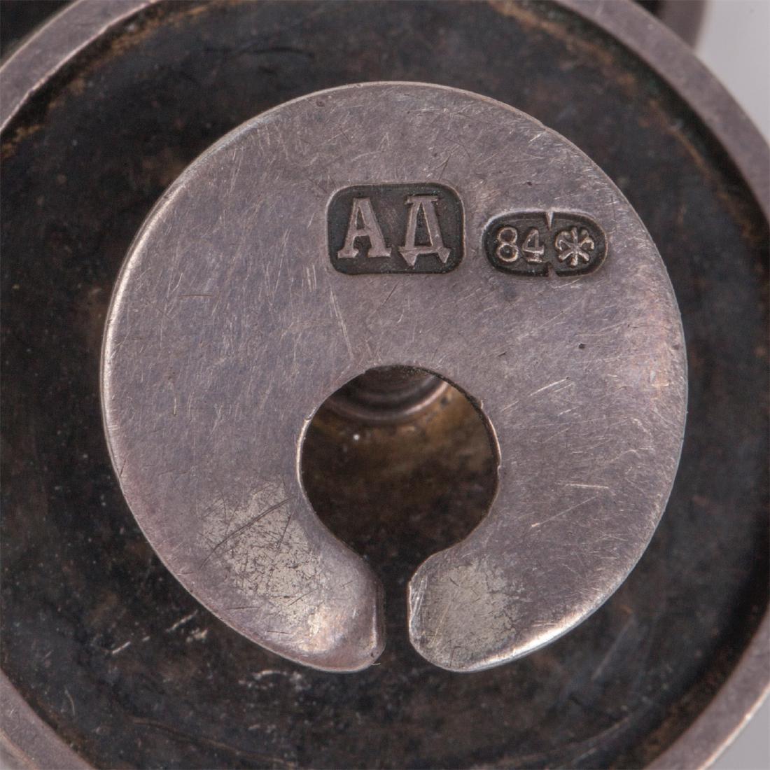 Russian silver and cloisonne enamel cufflinks — image 4