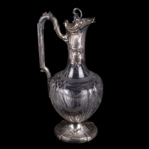 Antique jug with glass and silver encrusted — image 1