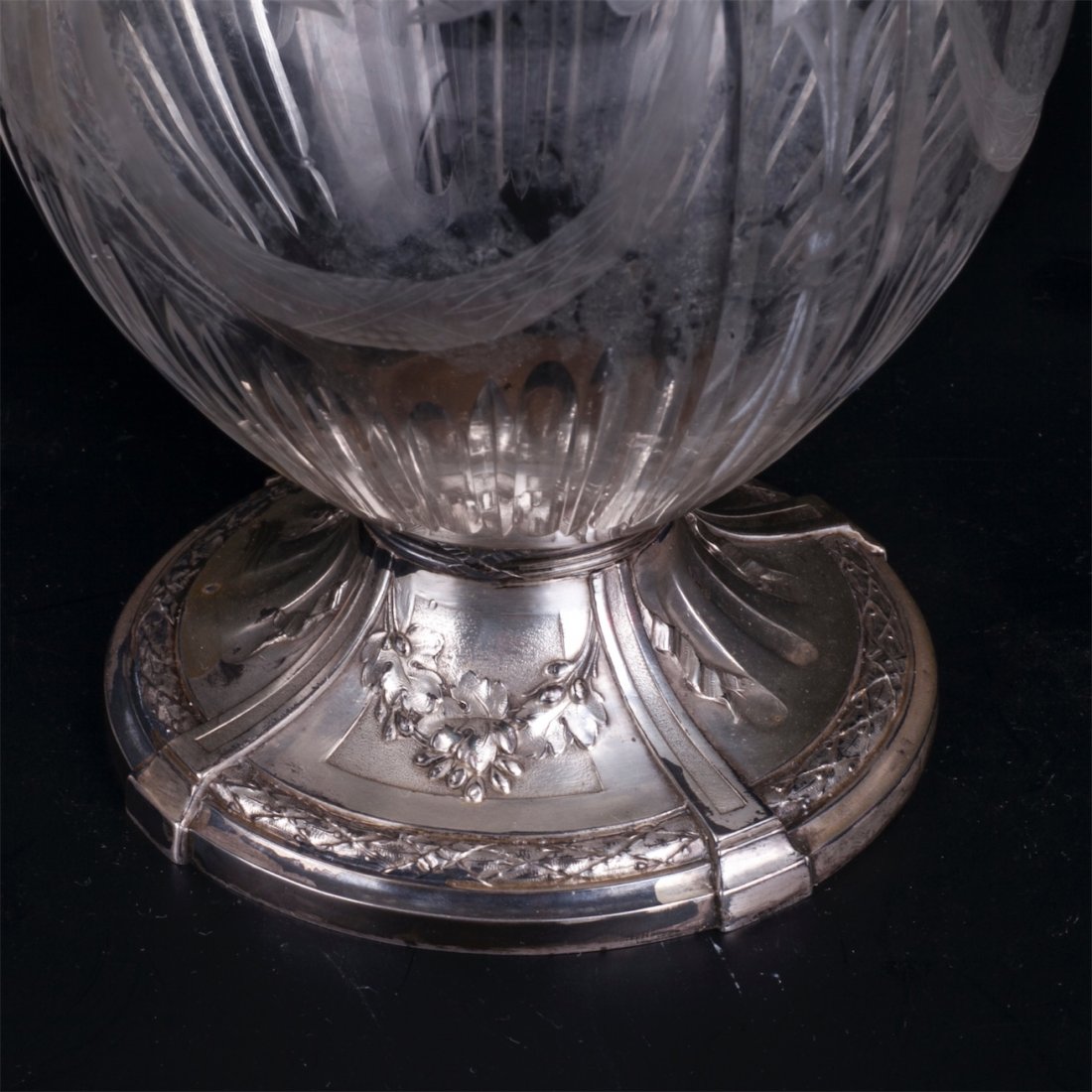 Antique jug with glass and silver encrusted — image 3