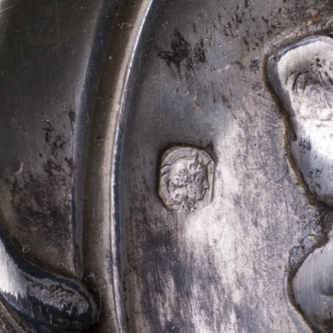 Antique jug with glass and silver encrusted — image 5