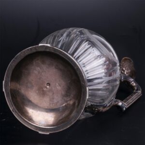 Antique jug with glass and silver encrusted — image 7