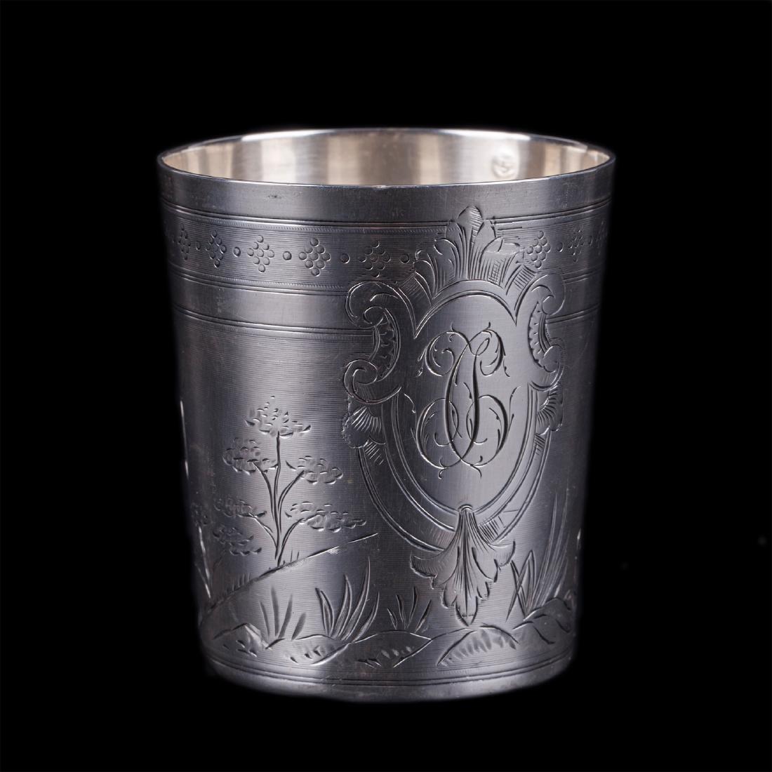 Antique silver beaker with oriental scenes — image 2