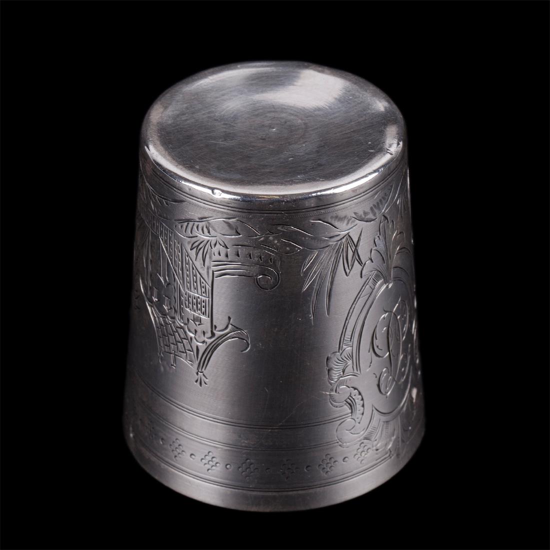 Antique silver beaker with oriental scenes — image 4