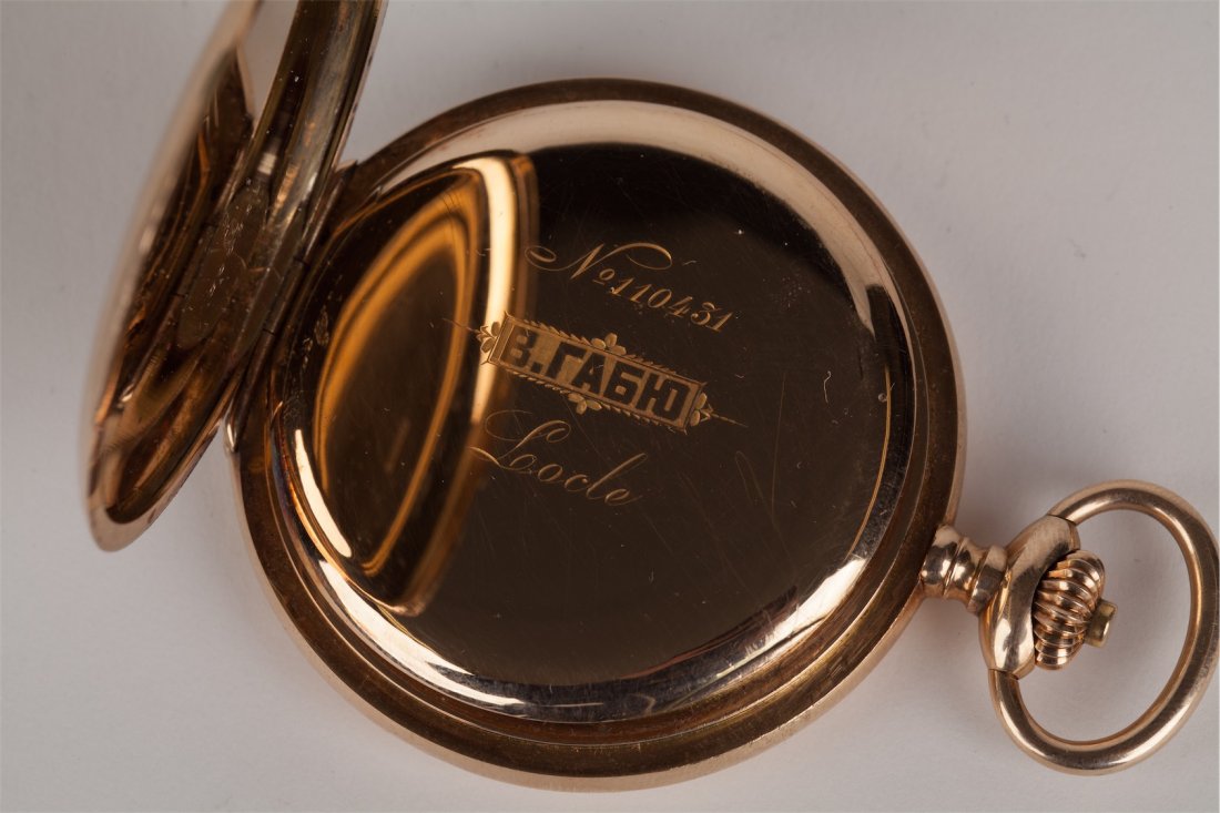 Russian gold pocket watch W.Gabus movement Usysse — image 4