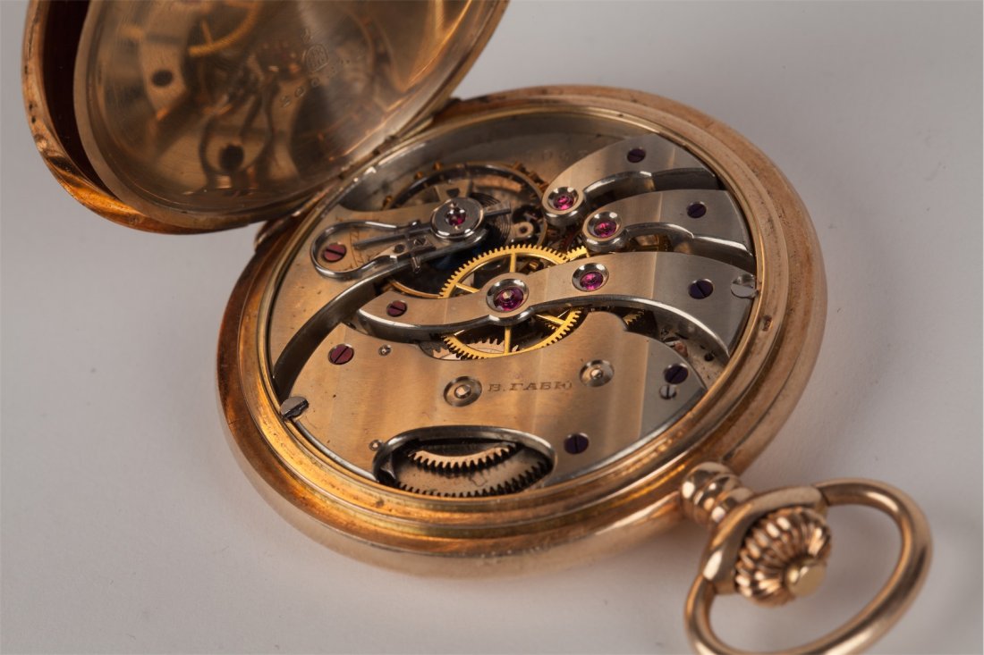 Russian gold pocket watch W.Gabus movement Usysse — image 6