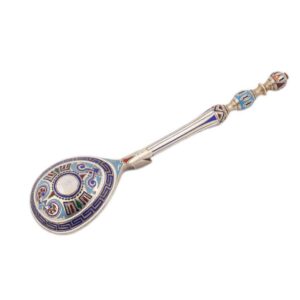 Russian silver jam spoon. Workshop of A. Tobenkov(?). — image 1