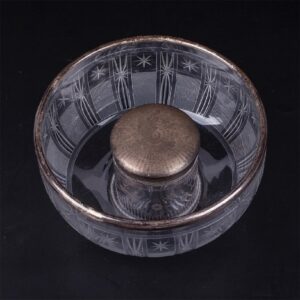 French caviar dish in 2 pieces. Silver, glass — image 2