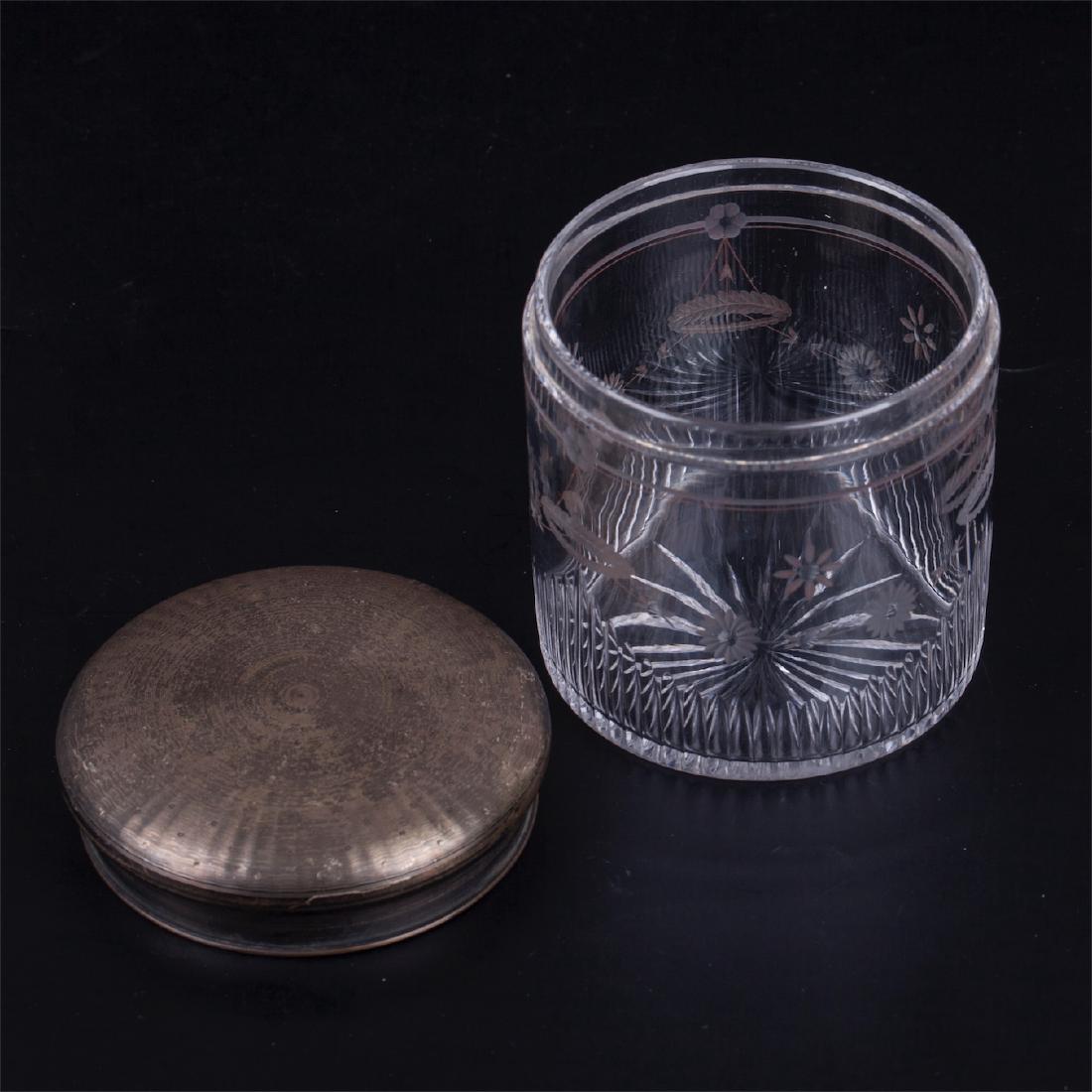 French caviar dish in 2 pieces. Silver, glass — image 3