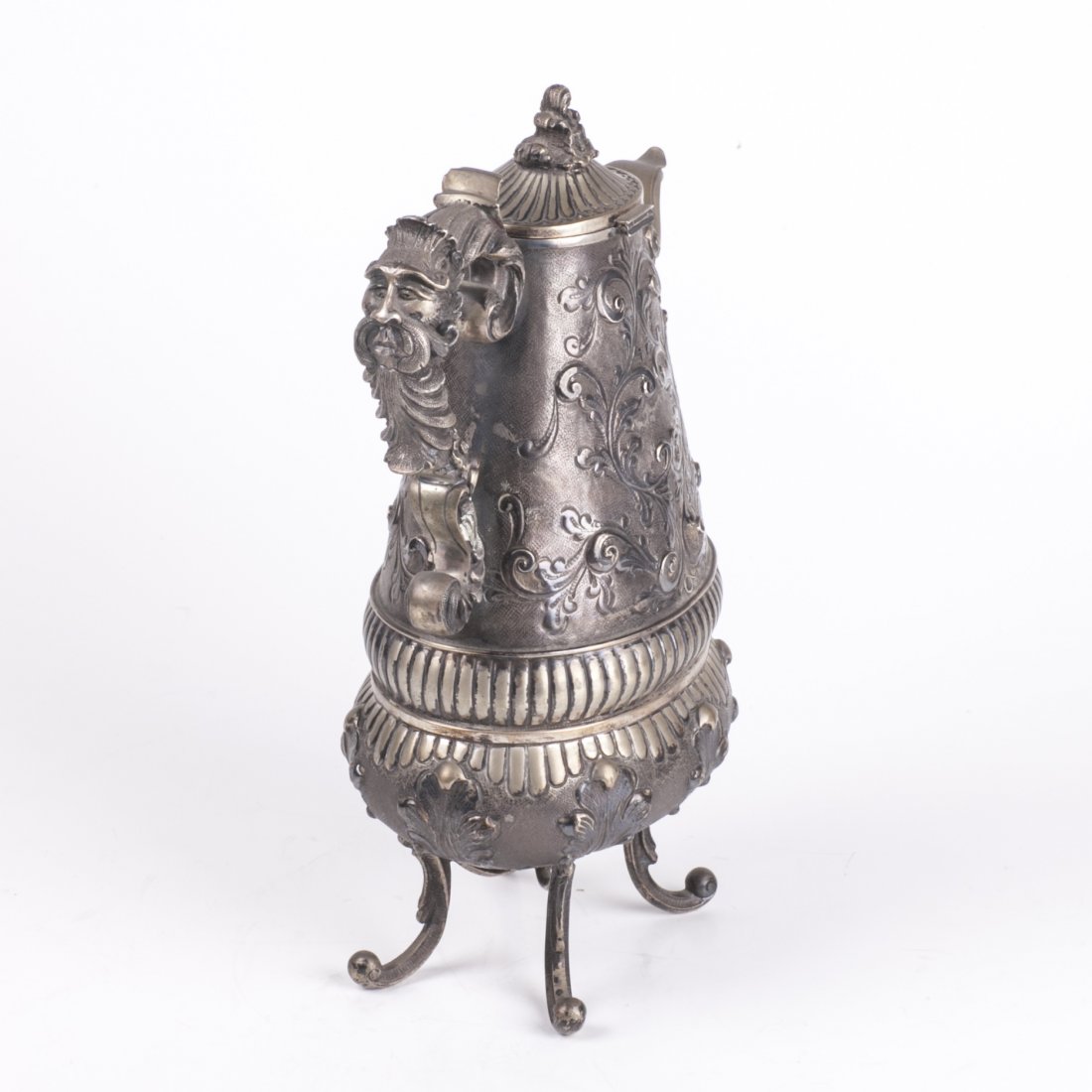 German silver water jug on legs — image 3