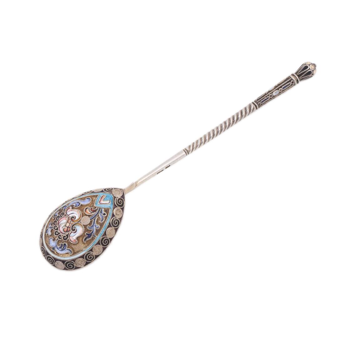 Russian silver spoon. 11th moscow Artel. — image 1