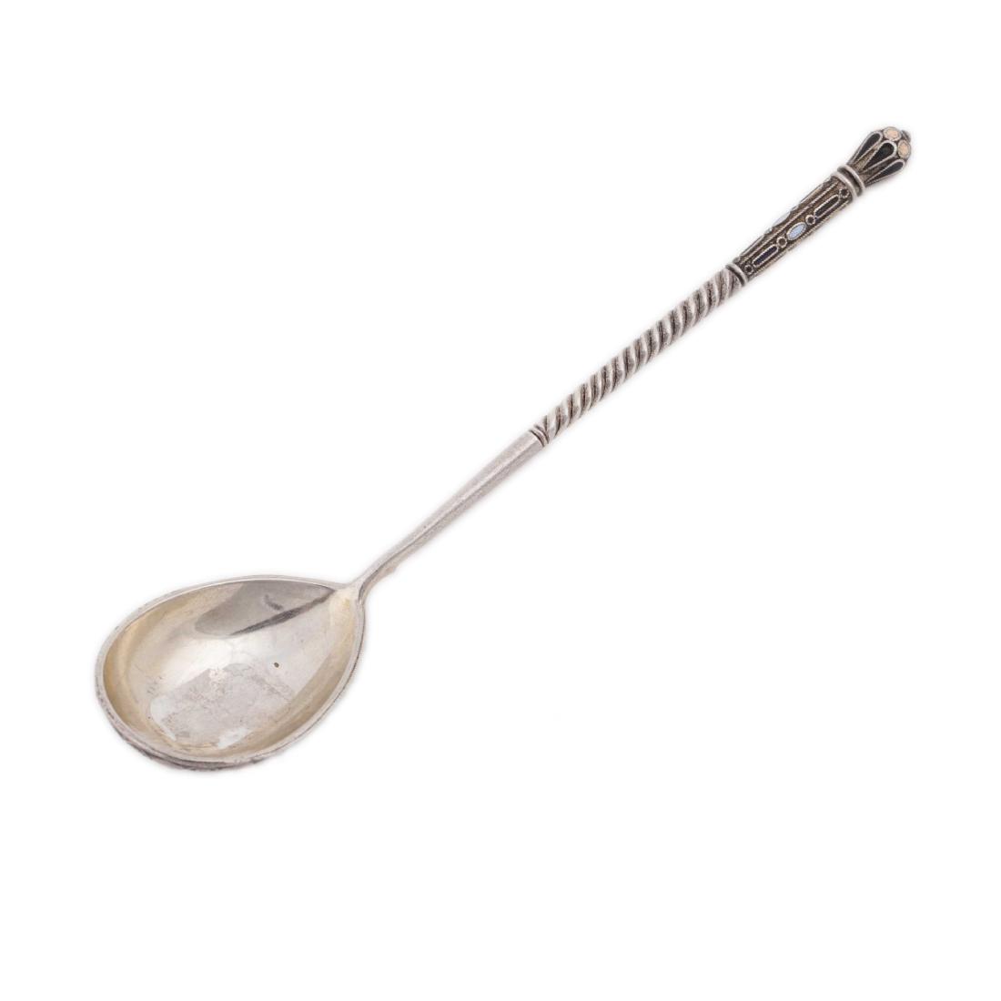 Russian silver spoon. 11th moscow Artel. — image 2