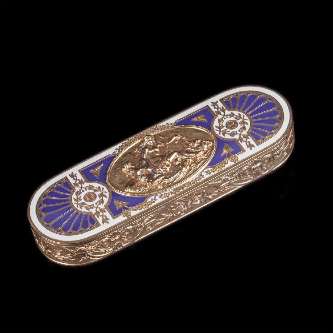 Antique French silver gilt and enamel box — image 1