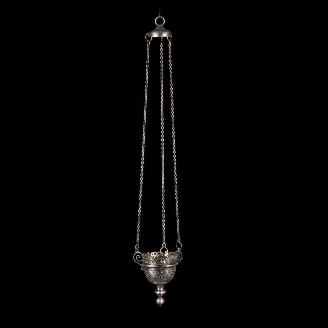 Russian silver-gilt and engraved lampada. Moscow — image 1