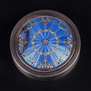 Antique French silver and guilloche enamel snuff box — image 2
