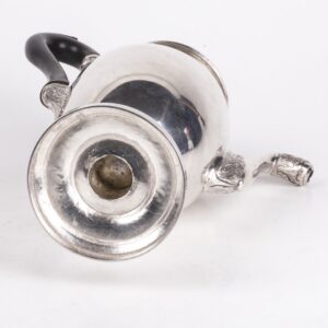 Antique silver coffee pot with wooden handles — image 5