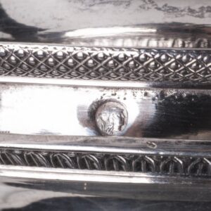 Antique silver coffee pot with wooden handles — image 7