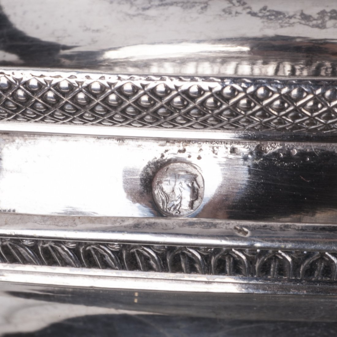 Antique silver coffee pot with wooden handles — image 7