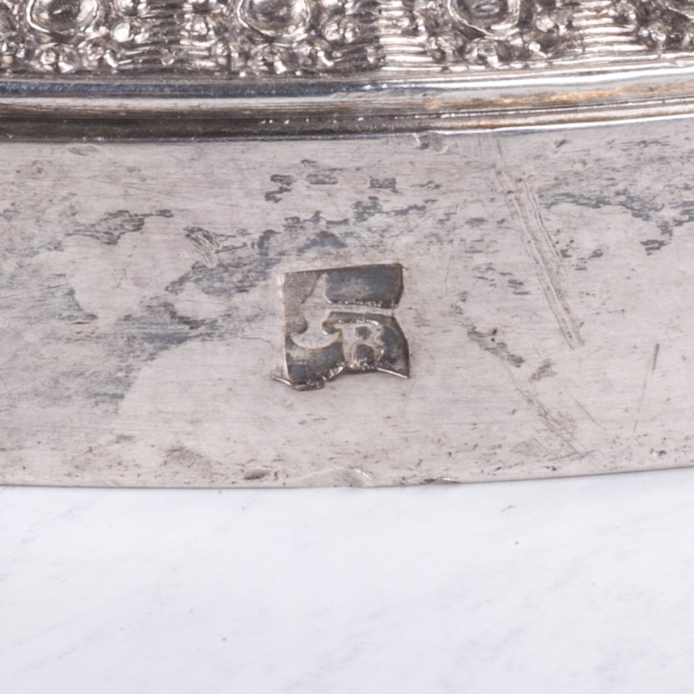 Antique silver coffee pot with wooden handles — image 8