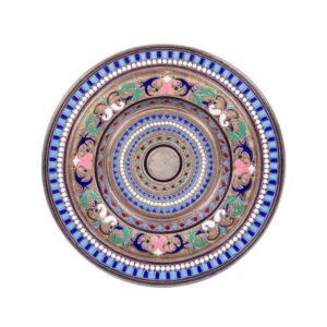 Russian silver and cloisonne enamel decorative plate — image 2