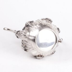 Antique Japan silver coffee pot with flower motifs — image 5