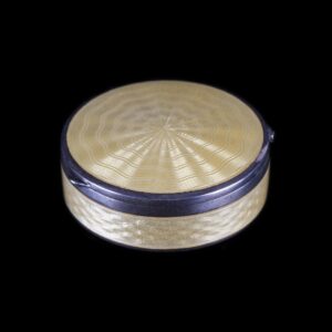 Antique silver an enamel box with a mirror on a cover — image 1