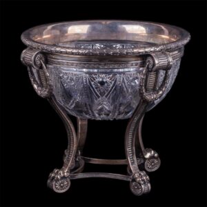 Faberge cast silver-gilt and cut-glass massive bowl — image 1