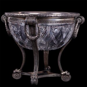 Faberge cast silver-gilt and cut-glass massive bowl — image 4