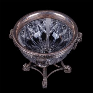 Faberge cast silver-gilt and cut-glass massive bowl — image 5