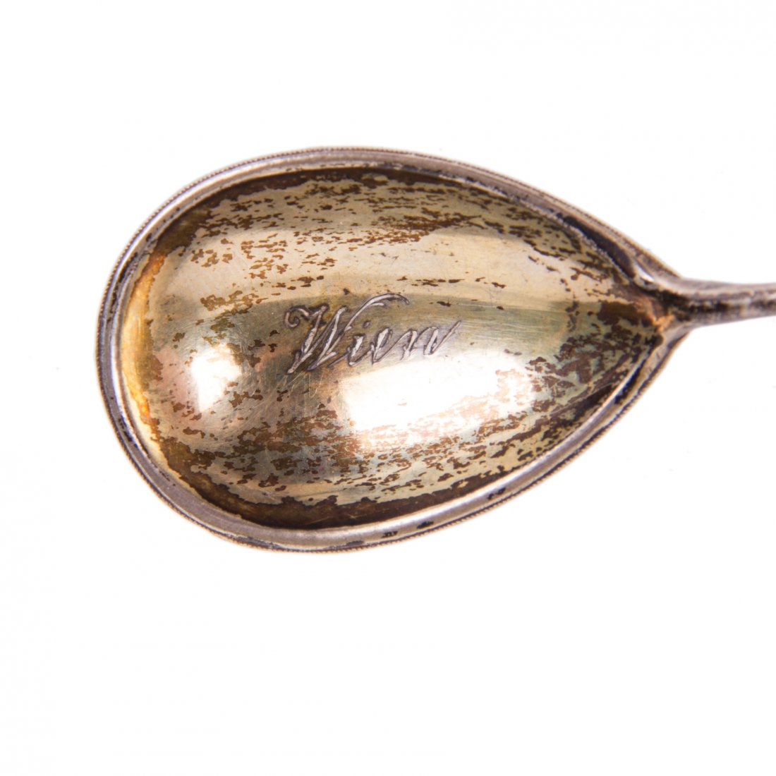 Russian silver and cloisonne enamel tea spoon — image 4