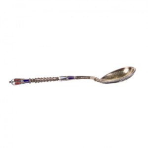 Russian silver and cloisonne enamel tea spoon — image 5