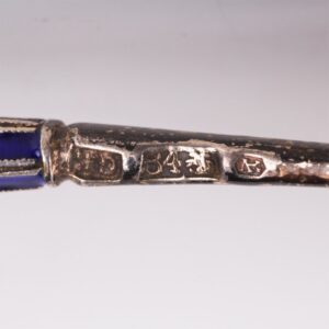 Russian silver and cloisonne enamel tea spoon — image 6