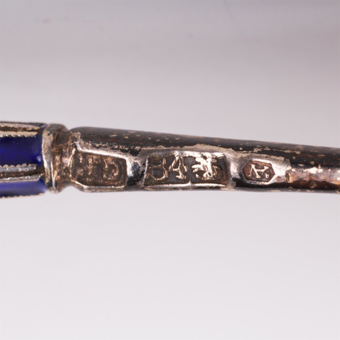 Russian silver and cloisonne enamel tea spoon — image 6