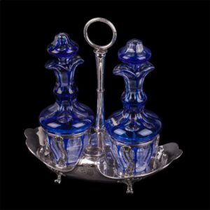 Antique French silver cruet stand, Pierre Guery — image 1