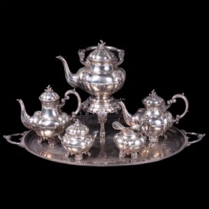 Antique silver serving set of 6 pieces — image 1