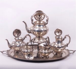 Antique silver serving set of 6 pieces — image 6
