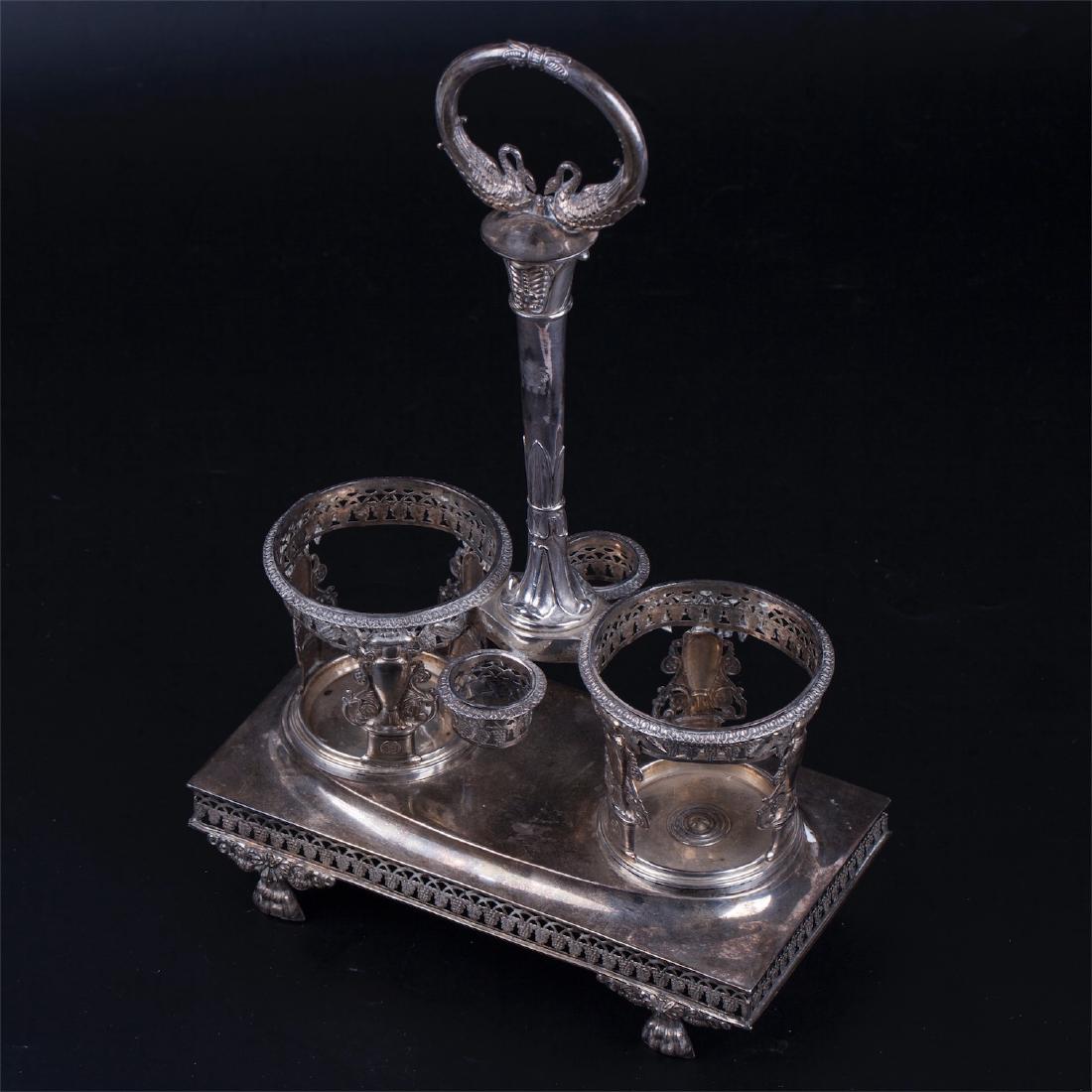 Antique French silver cruet stand, Paris, 1819-1838 — image 2