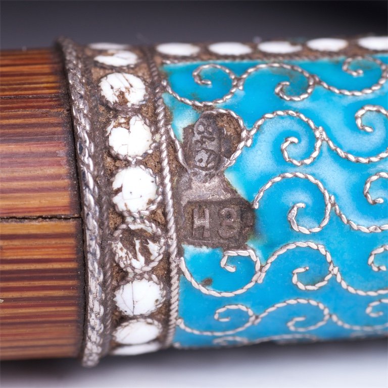 Russian silver and cloisonne enamel cane — image 2