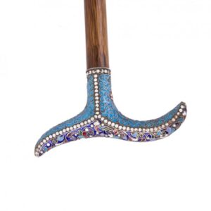 Russian silver and cloisonne enamel cane — image 4