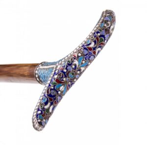 Russian silver and cloisonne enamel cane — image 5