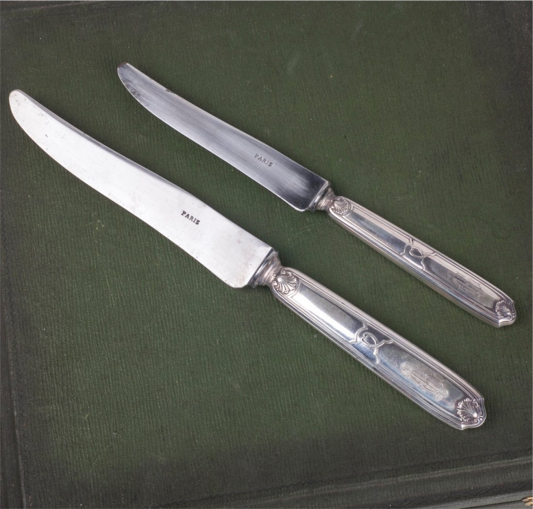 Antique French set of 2 boxes with 24 table knives — image 3