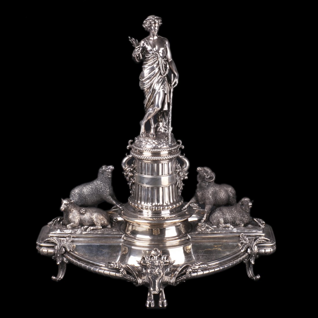 Antique French figural silver centerpiece. Christofle — image 1