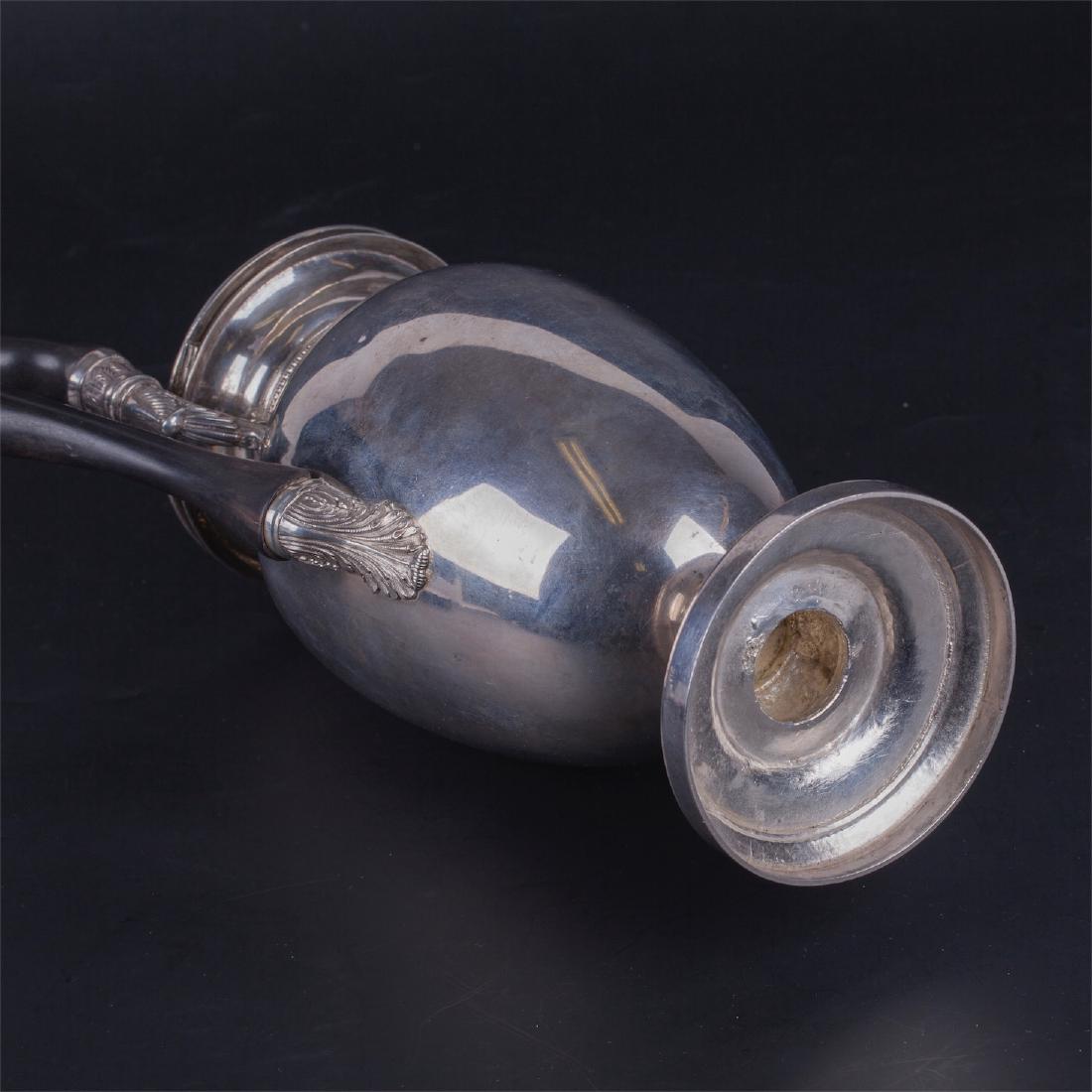 Antique silver coffee pot with wooden handle. Belgium — image 3