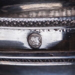 Antique silver coffee pot with wooden handle. Belgium — image 5