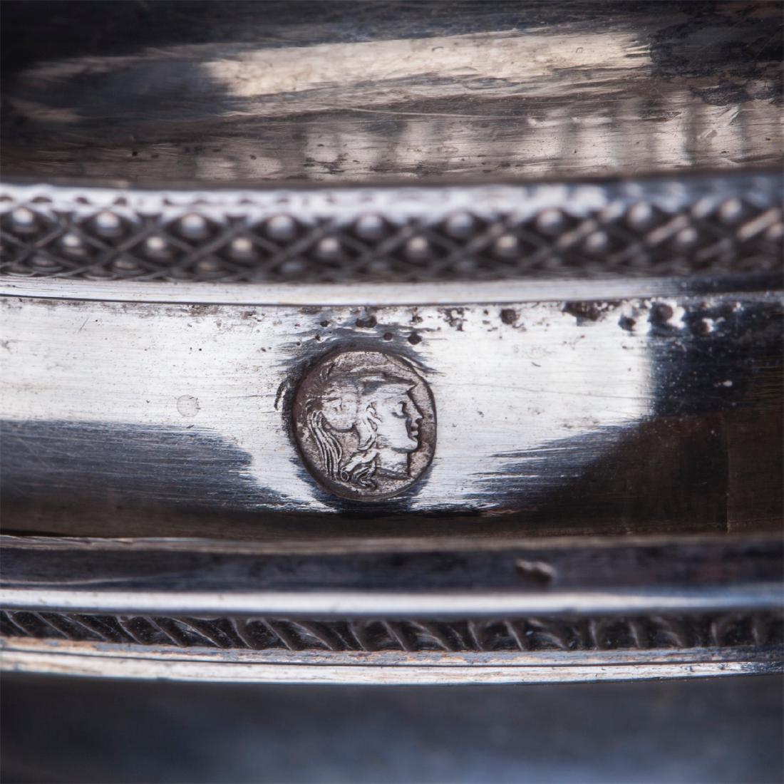 Antique silver coffee pot with wooden handle. Belgium — image 5